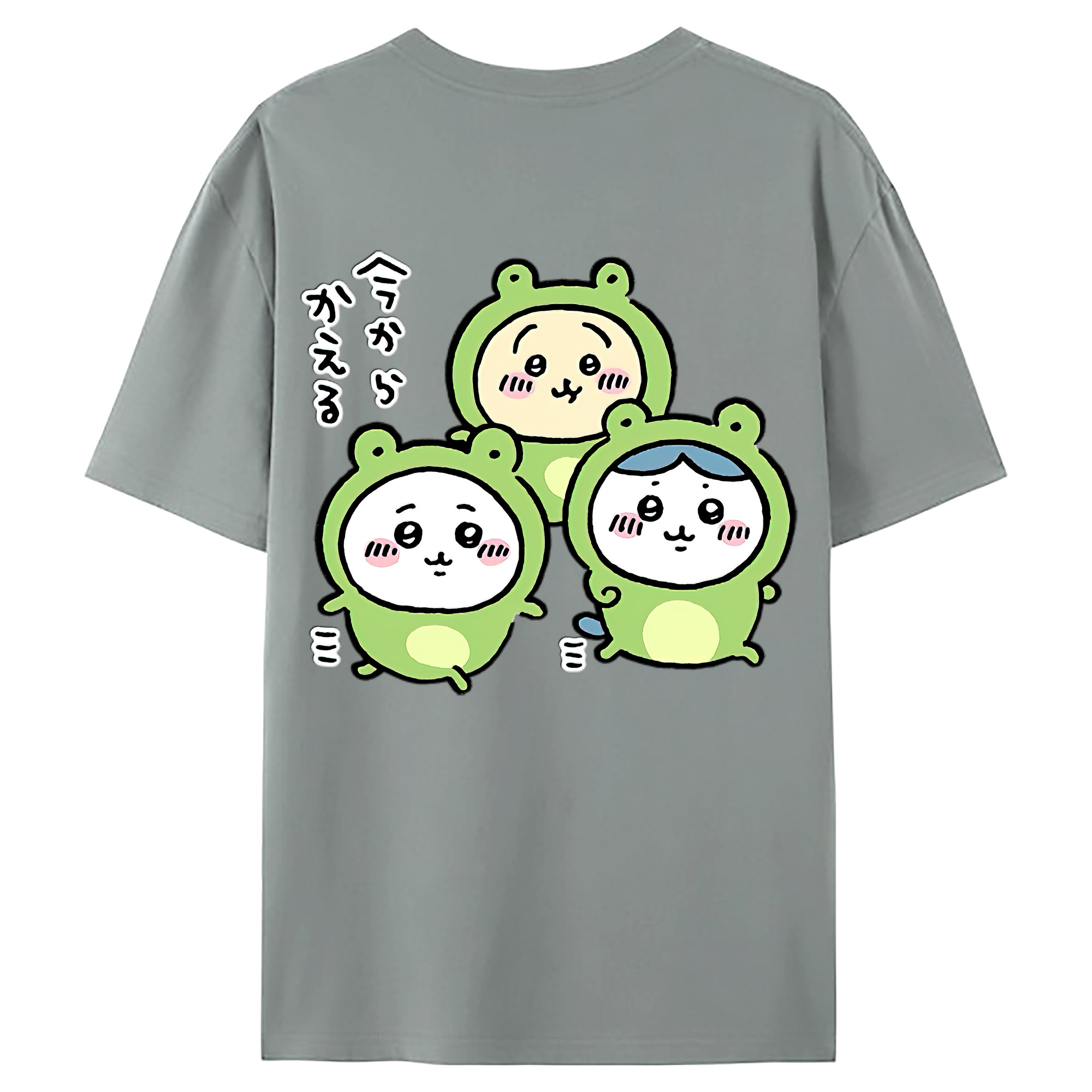 （画像用） ちいかわ ハチワレ Chii-kawa hachiware 綿100％ メンズ半袖Tシャツ（バックプリント） 通気性